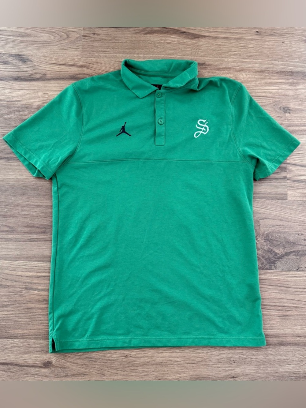 Air Jordan Polo Shirt Mens Large Green Jumpman Golf Dri-Fit